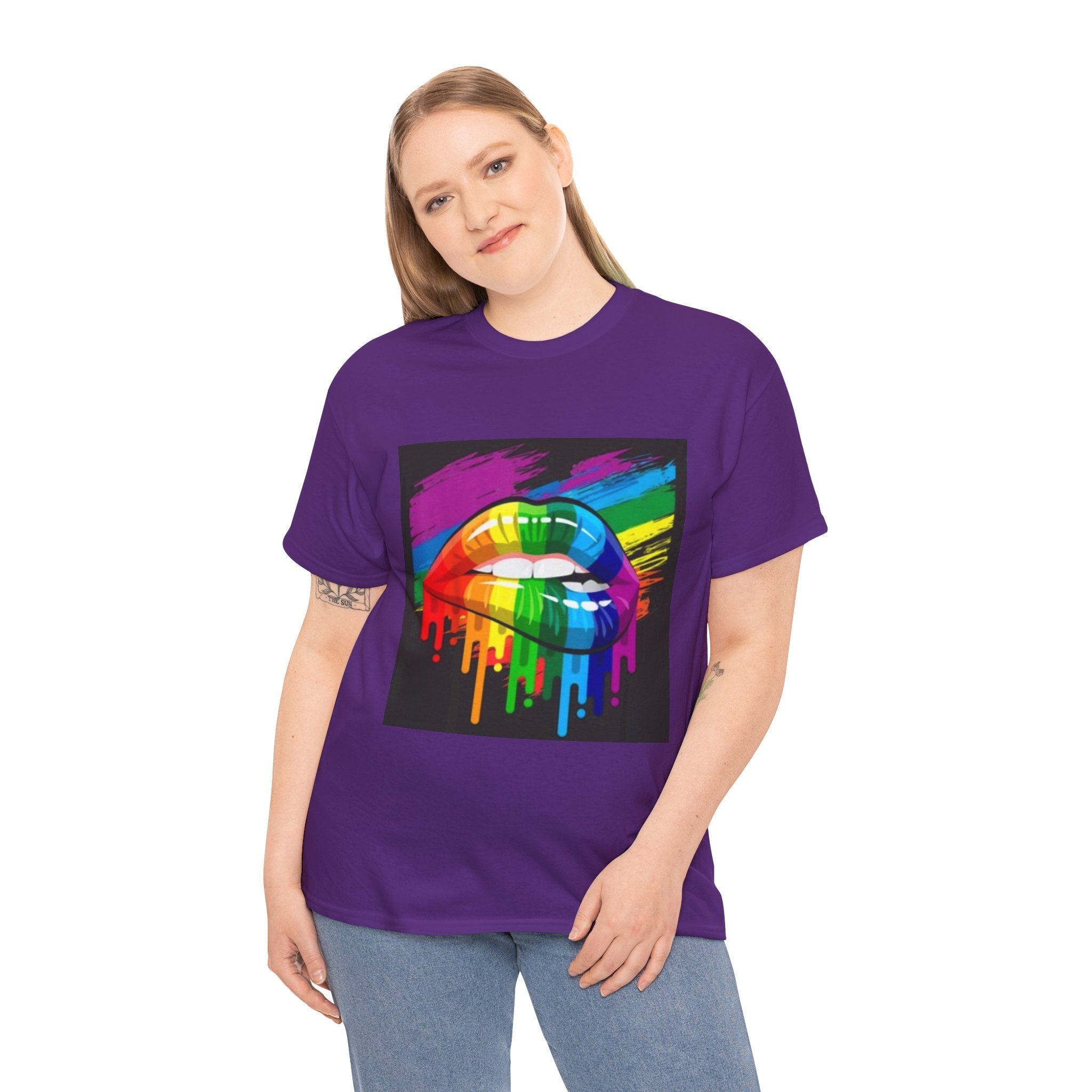 T-Shirt — Rainbow Drip Lips Pride Graphic Tee