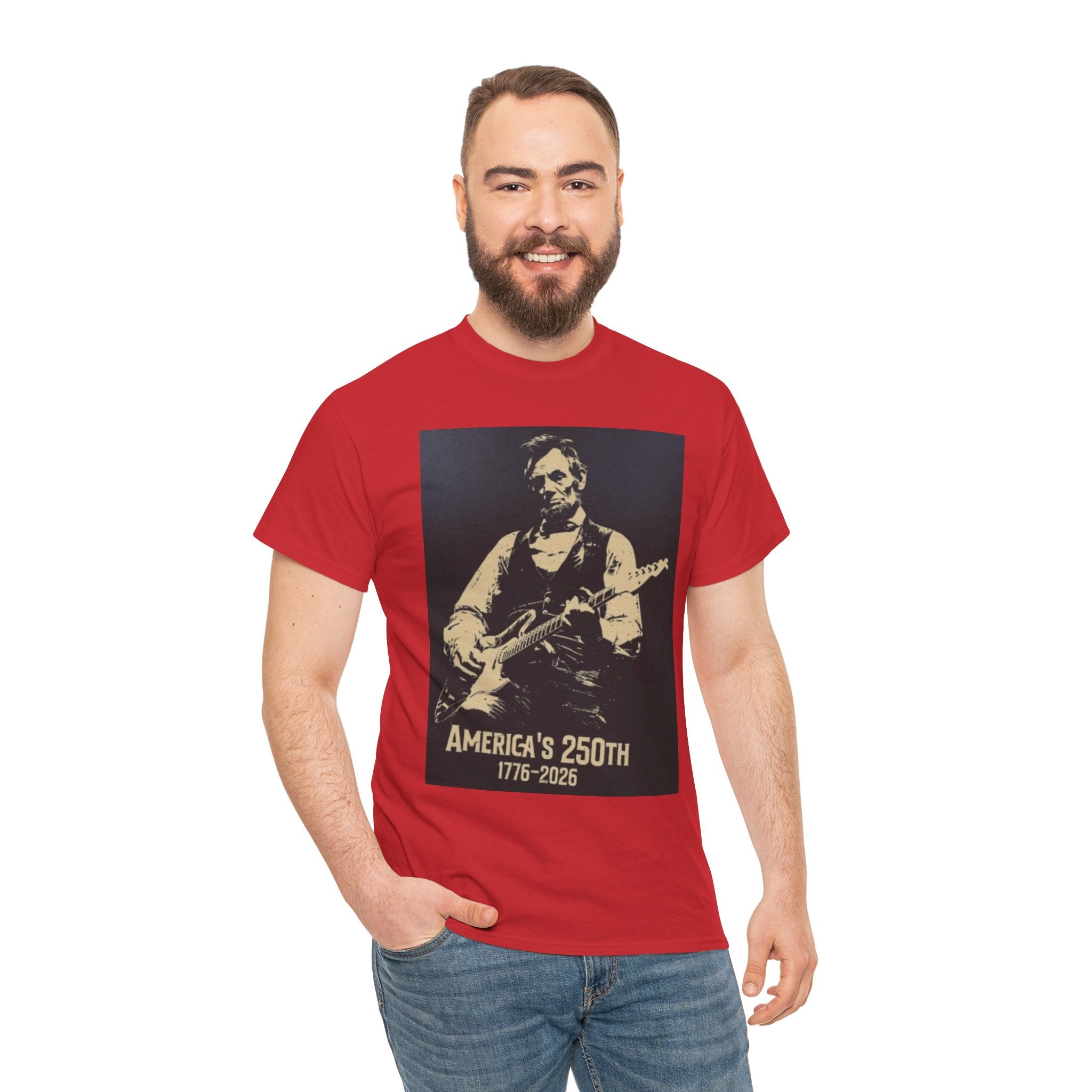 America's 250th Guitar Tee — 1776–2026 Patriotic Rock T‑Shirt