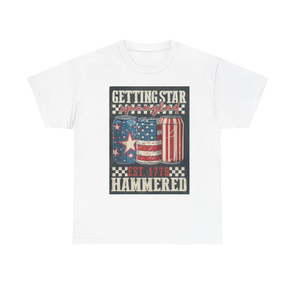 Getting Star Hammered Tee — Patriotic 4th of July Beer Can T-Shirt (Est. 1776)