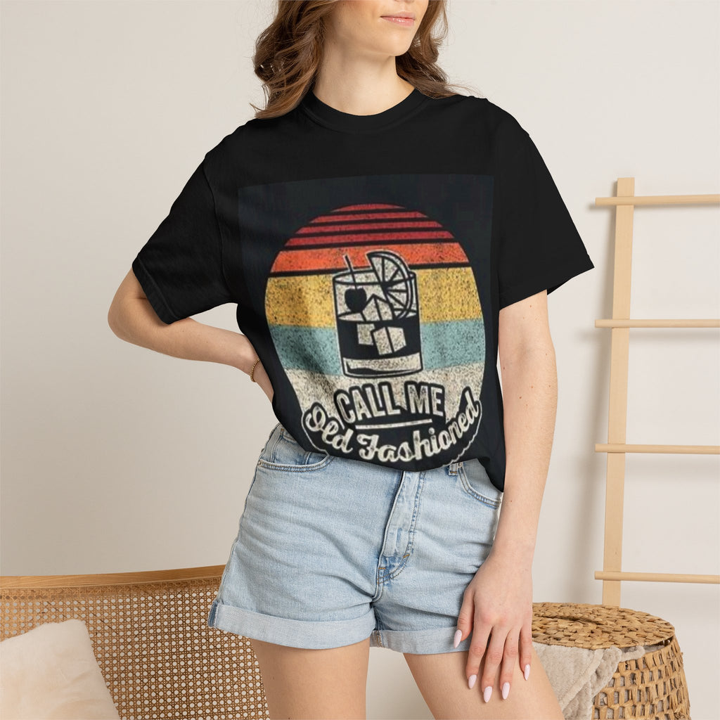 T-Shirt — "Call Me Old Fashioned" Retro Cocktail Graphic Tee