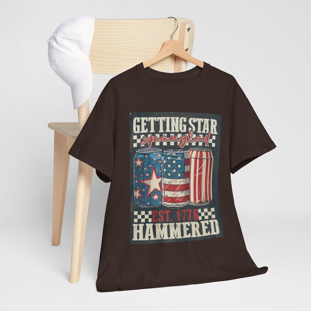 Getting Star Hammered Tee — Patriotic 4th of July Beer Can T-Shirt (Est. 1776)