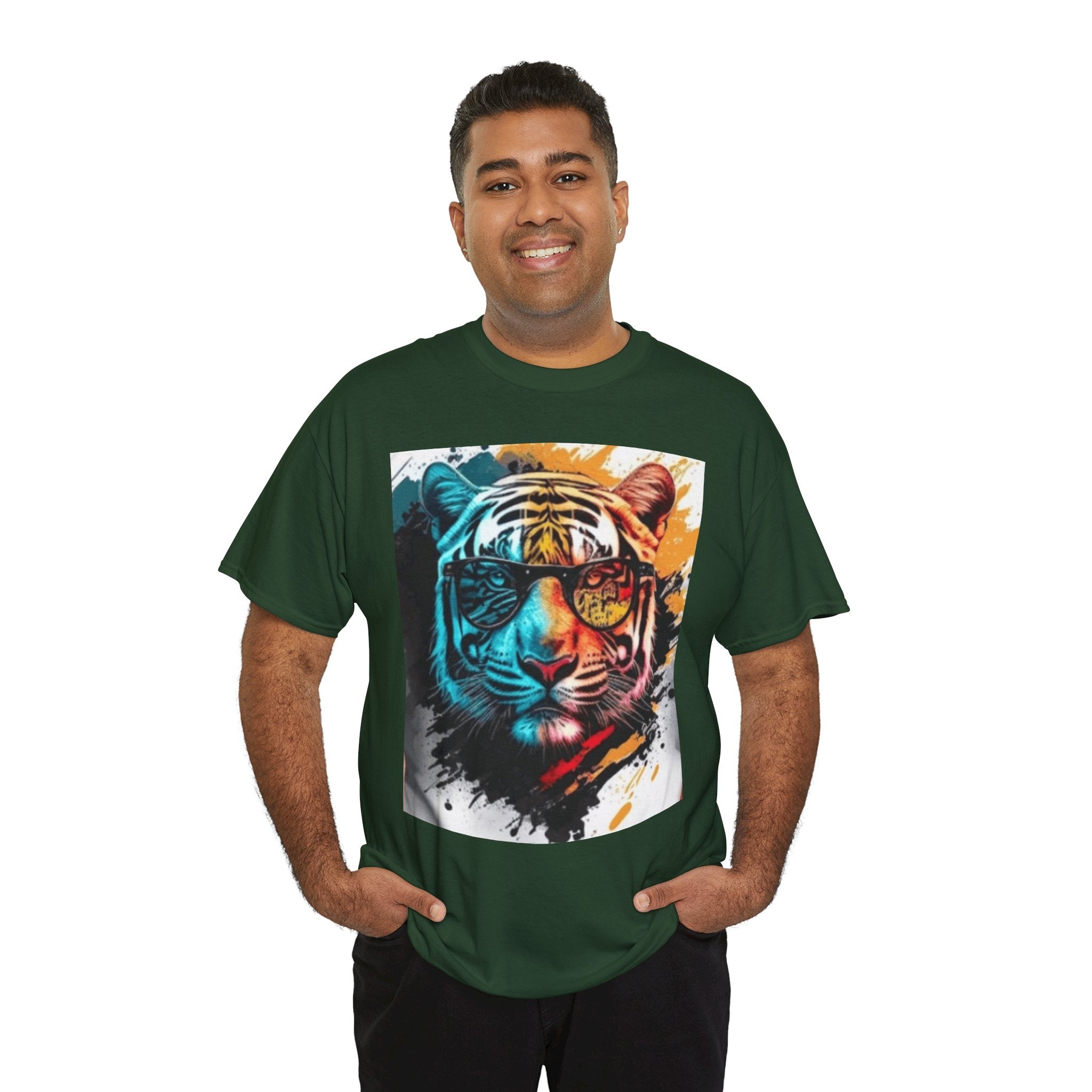Tiger Portrait T-Shirt — Colorful Abstract Tiger Face Tee