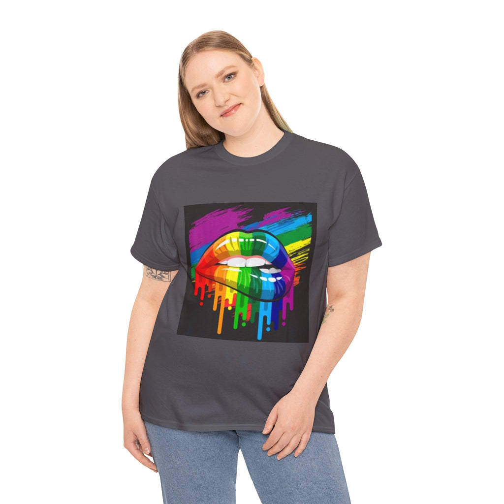 T-Shirt — Rainbow Drip Lips Pride Graphic Tee