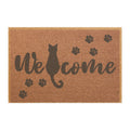 Cat Paw 'Welcome' Doormat — Cute Cat Silhouette & Paw Prints Entry Mat