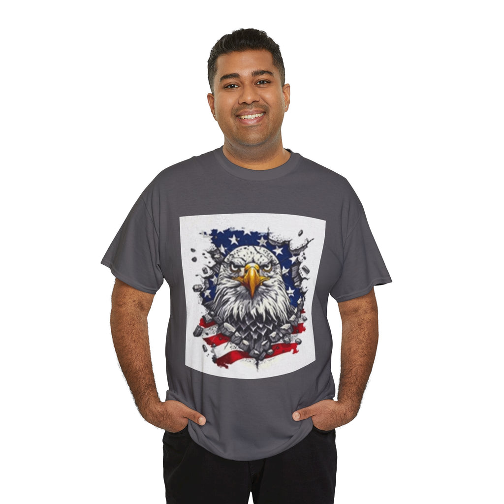 Eagle American Flag T-Shirt — Patriotic Bald Eagle Graphic Tee for 4th of July