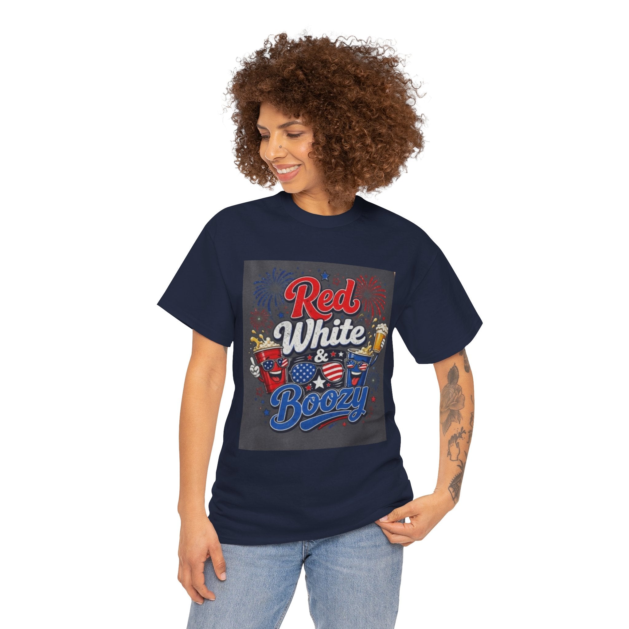 Red White & Boozy T-Shirt – Patriotic 4th of July Party Tee