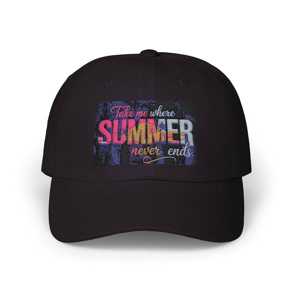 Dad Cap - 'Take Me Where Summer Never Ends' Embroidered Vintage Beach Hat