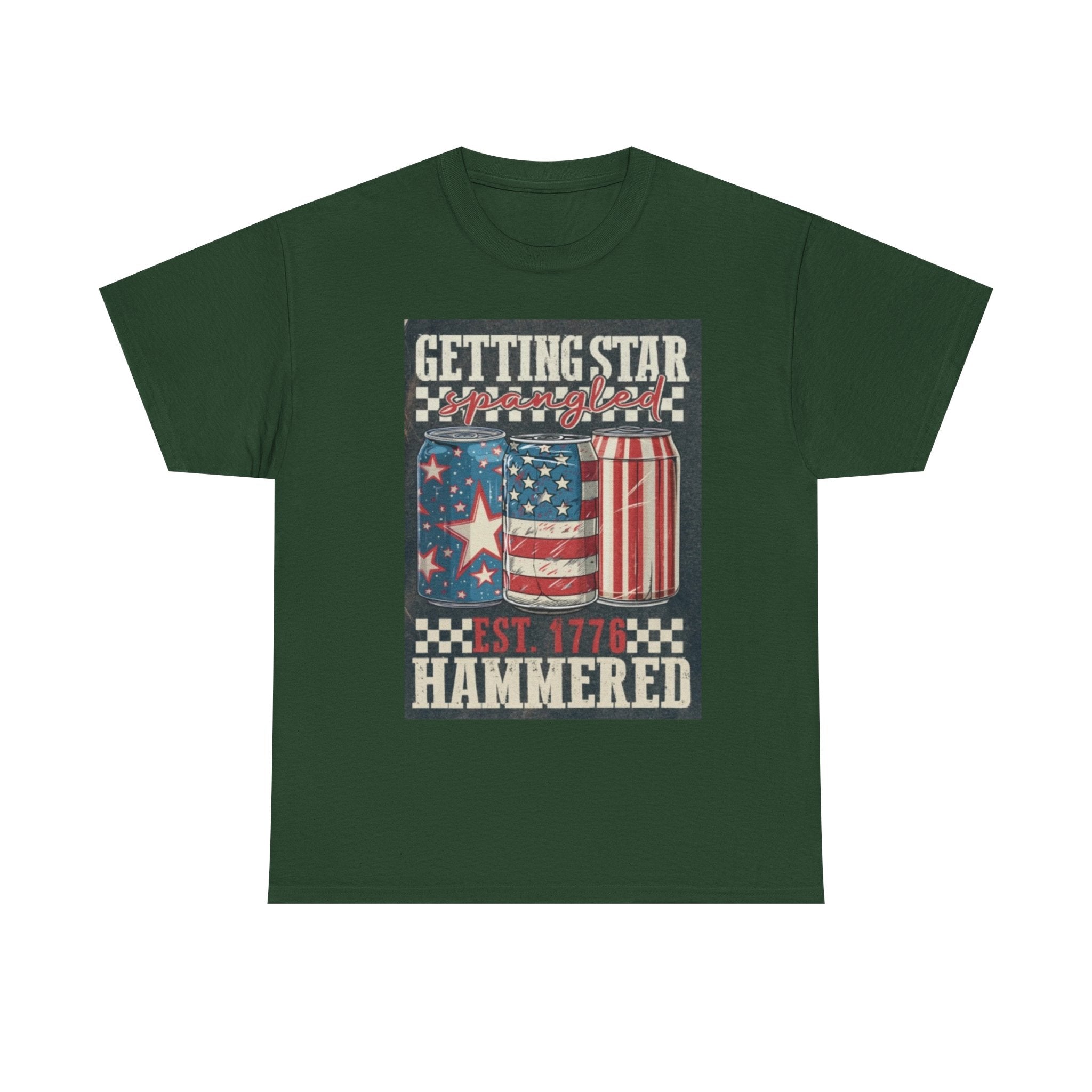 Getting Star Hammered Tee — Patriotic 4th of July Beer Can T-Shirt (Est. 1776)