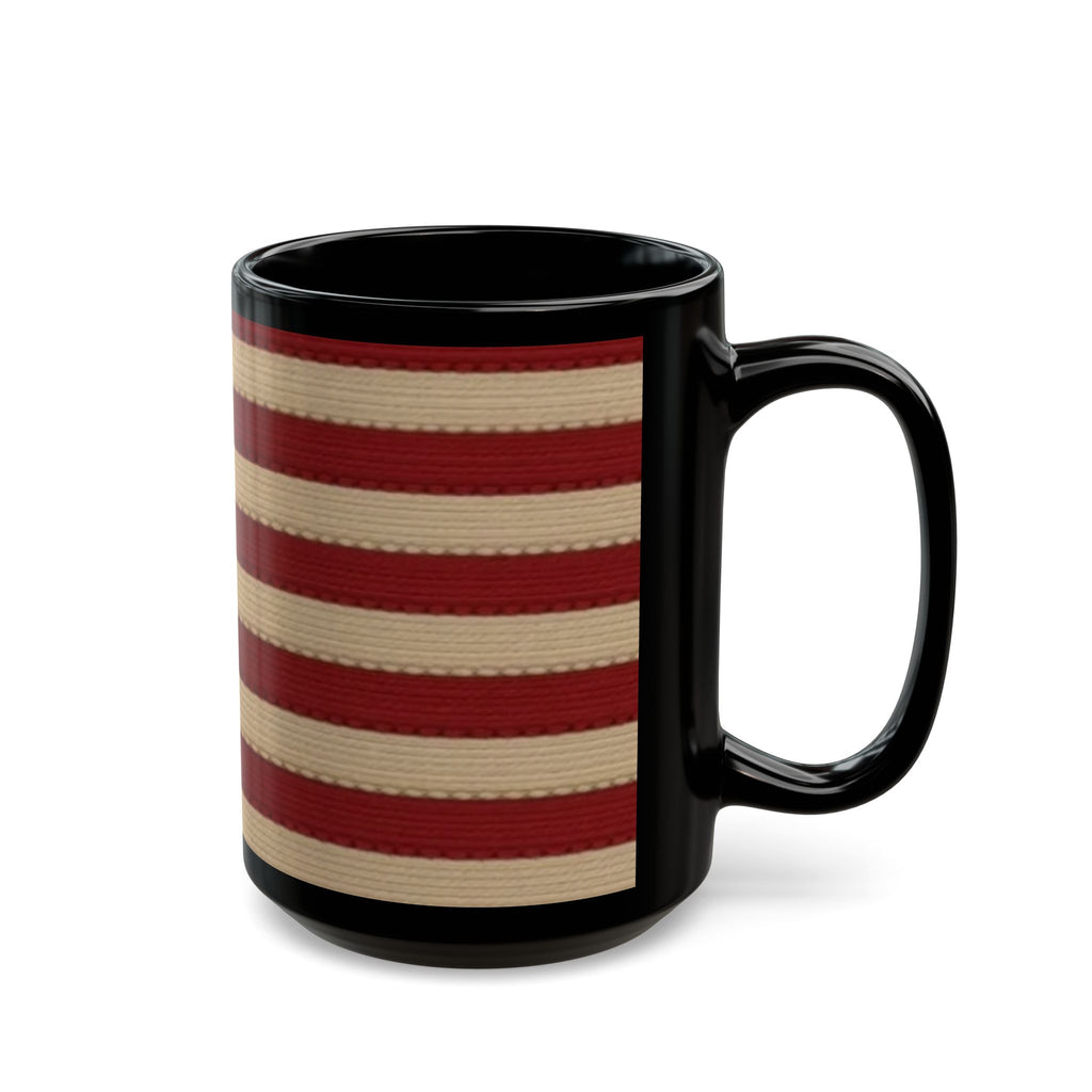 American Flag Vintage Black Mug — Patriotic Stars & Stripes Coffee Cup (11oz/15oz)