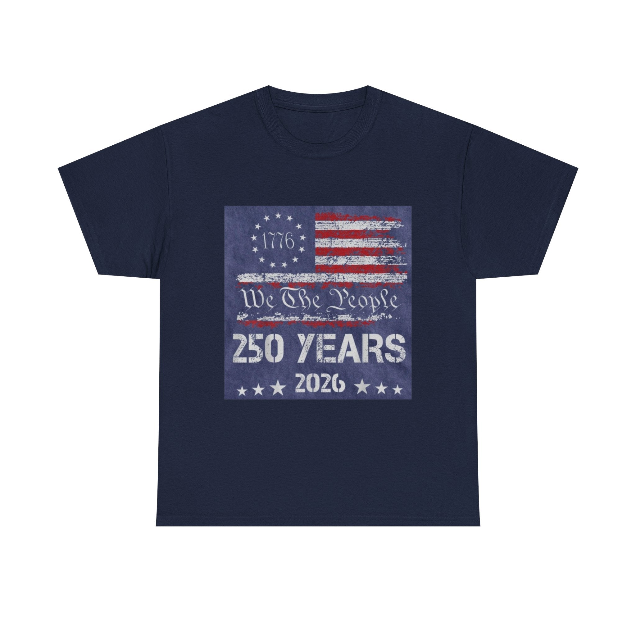 T-Shirt — Vintage 'We The People 250 Years 2026' Patriotic American Flag Tee