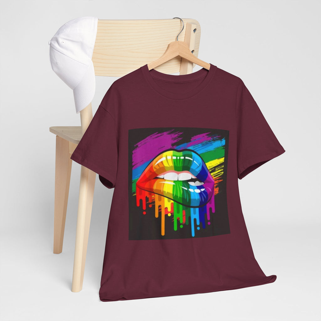 T-Shirt — Rainbow Drip Lips Pride Graphic Tee