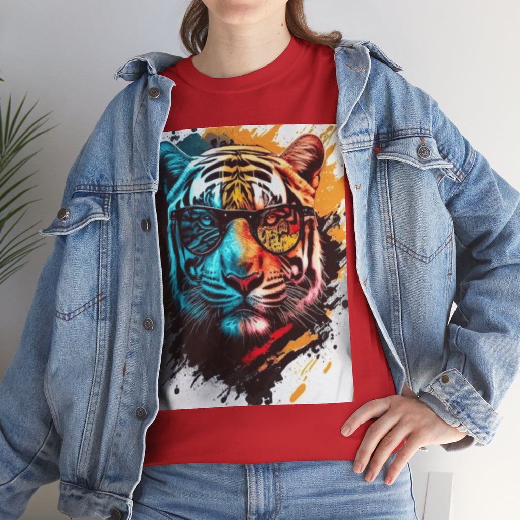 Tiger Portrait T-Shirt — Colorful Abstract Tiger Face Tee
