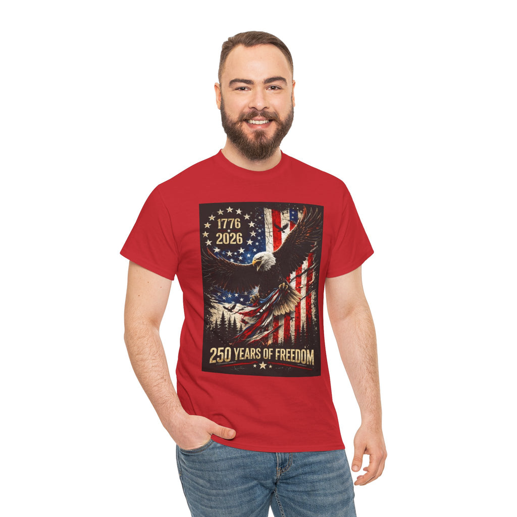 Patriotic Tee — 1776–2026 Bald Eagle "250 Years of Freedom" Shirt