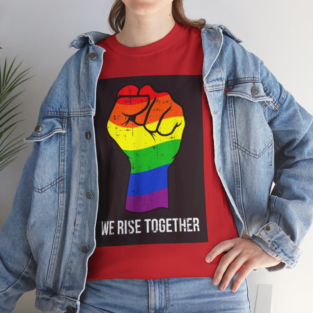 We Rise Together Rainbow Fist T-Shirt