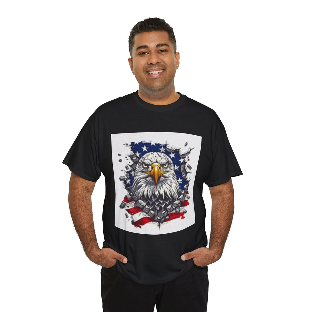 Eagle American Flag T-Shirt — Patriotic Bald Eagle Graphic Tee for 4th of July