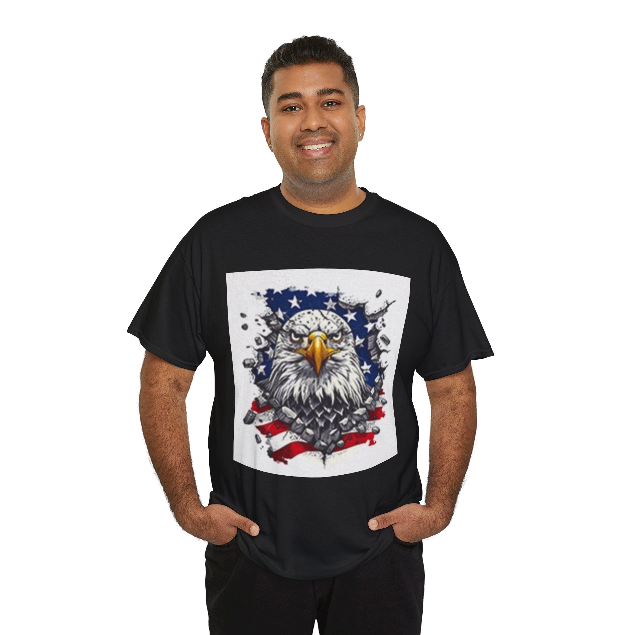 Eagle American Flag T-Shirt — Patriotic Bald Eagle Graphic Tee for 4th of July