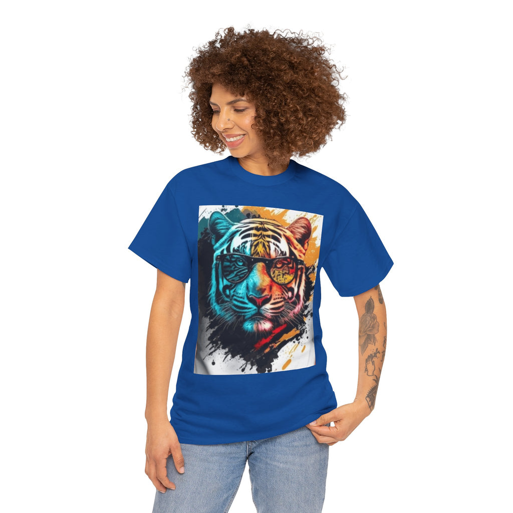 Tiger Portrait T-Shirt — Colorful Abstract Tiger Face Tee