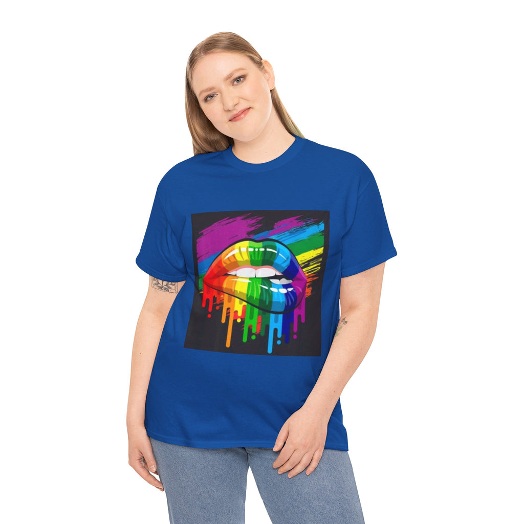 T-Shirt — Rainbow Drip Lips Pride Graphic Tee