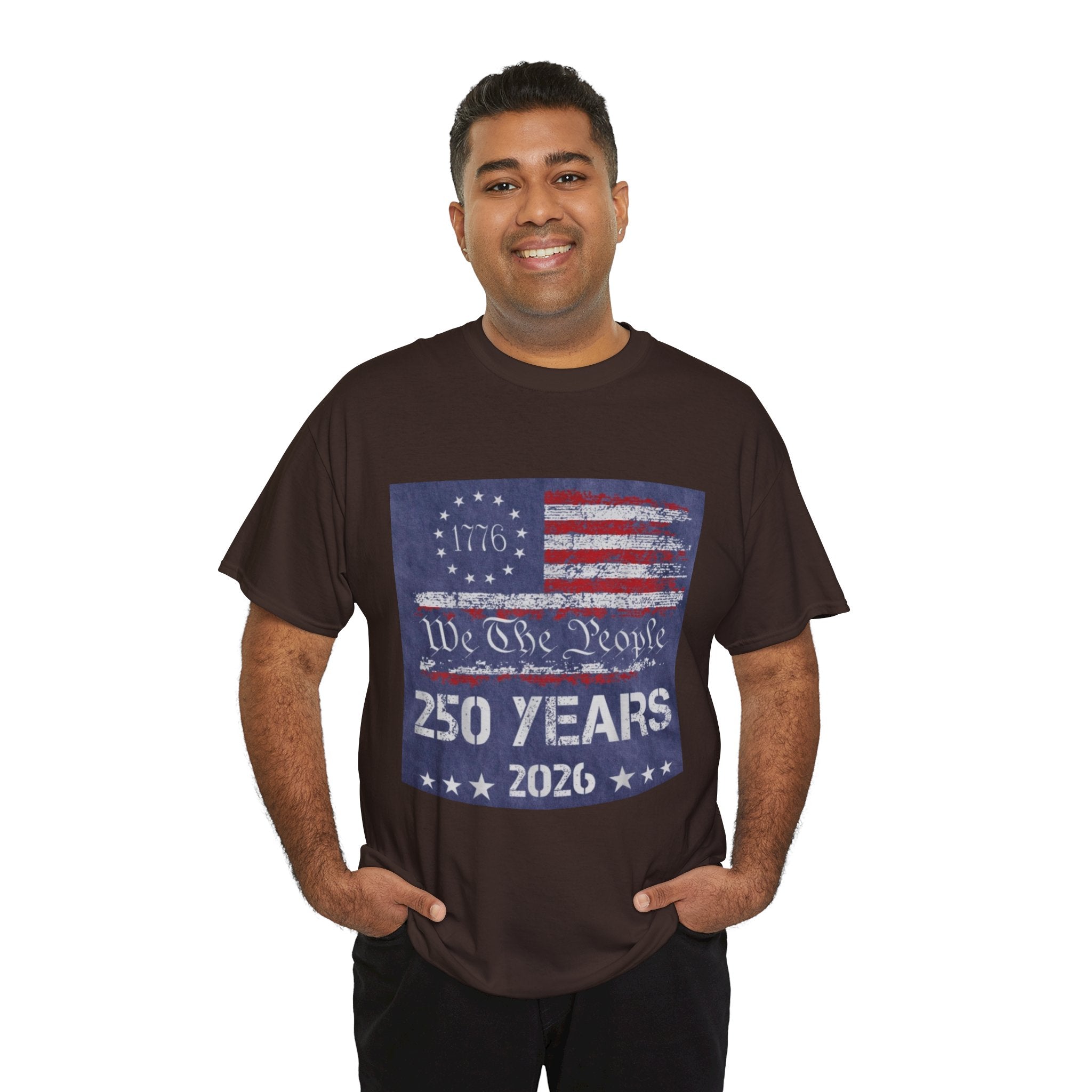 T-Shirt — Vintage 'We The People 250 Years 2026' Patriotic American Flag Tee