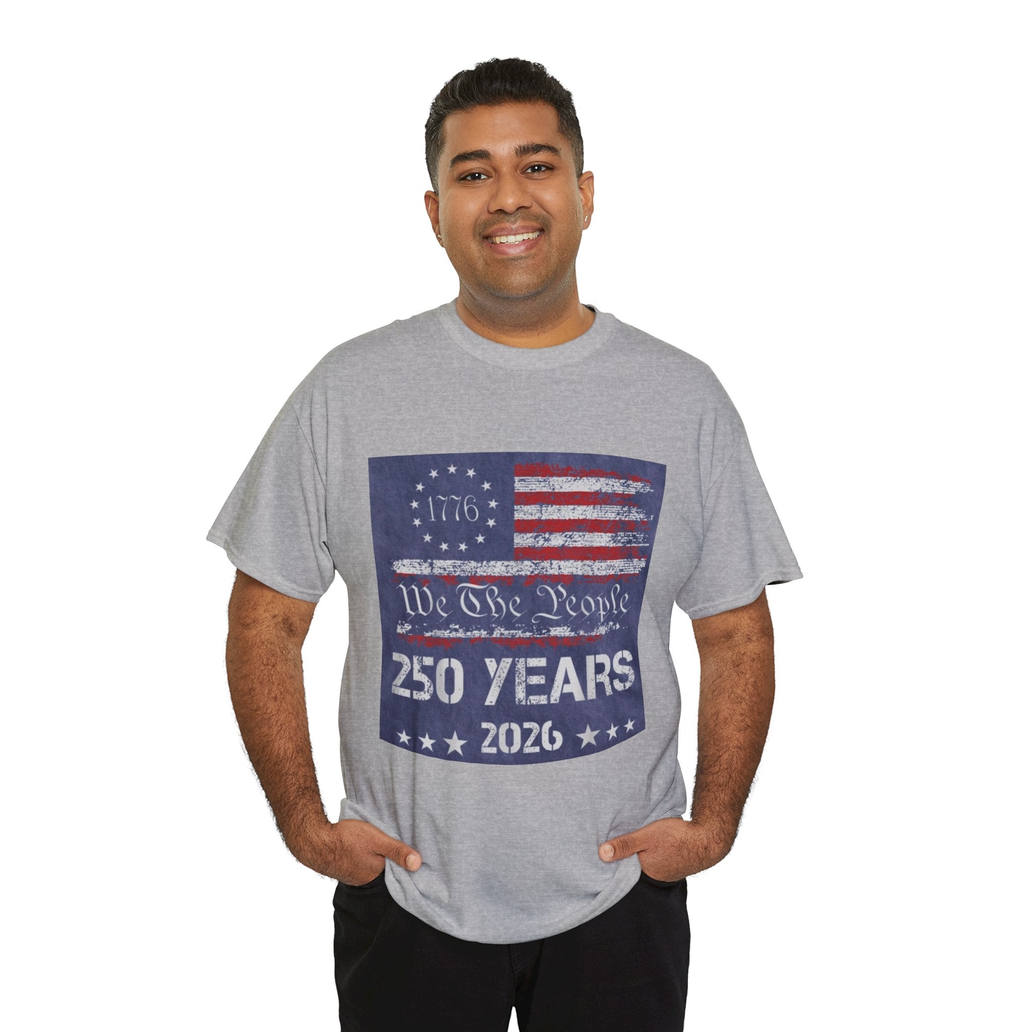T-Shirt — Vintage 'We The People 250 Years 2026' Patriotic American Flag Tee