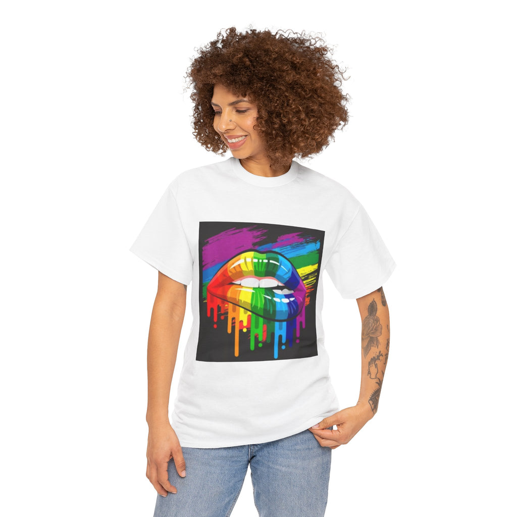 T-Shirt — Rainbow Drip Lips Pride Graphic Tee