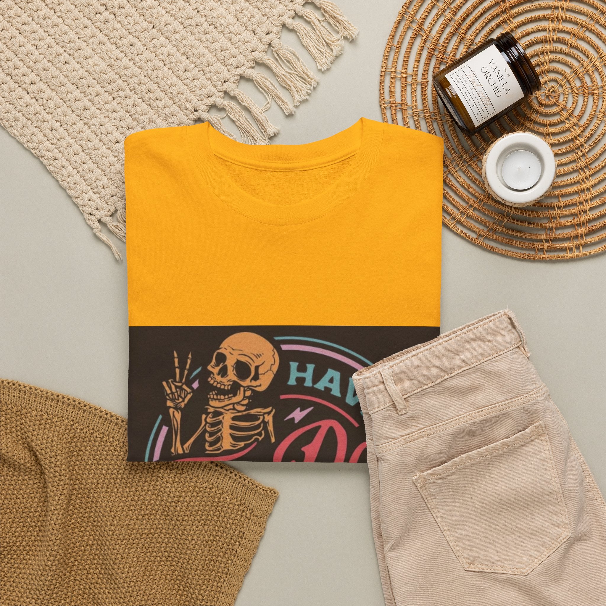Have The Day You Deserve T-Shirt — Retro Skeleton Graphic Tee