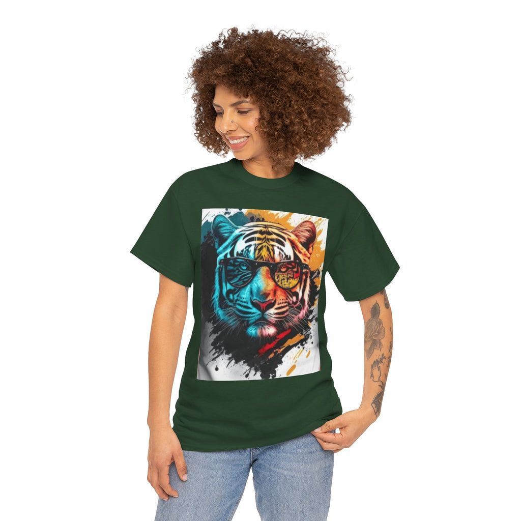 Tiger Portrait T-Shirt — Colorful Abstract Tiger Face Tee