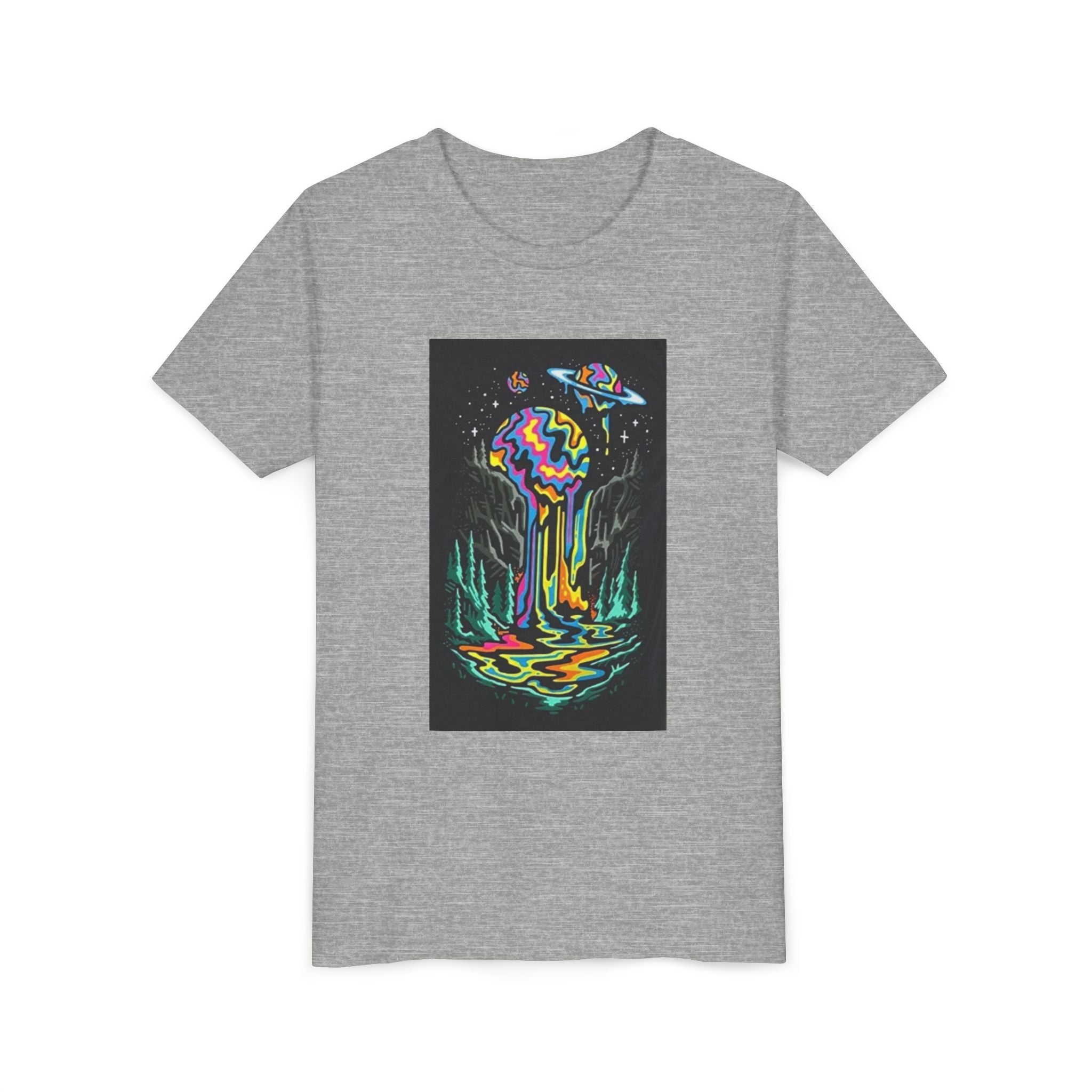 Youth Tee — Neon Drip Planet Space Graphic
