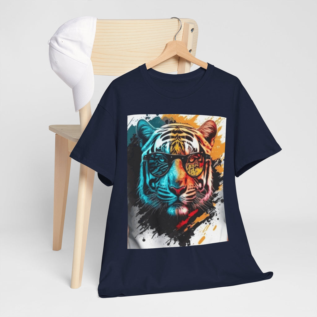 Tiger Portrait T-Shirt — Colorful Abstract Tiger Face Tee