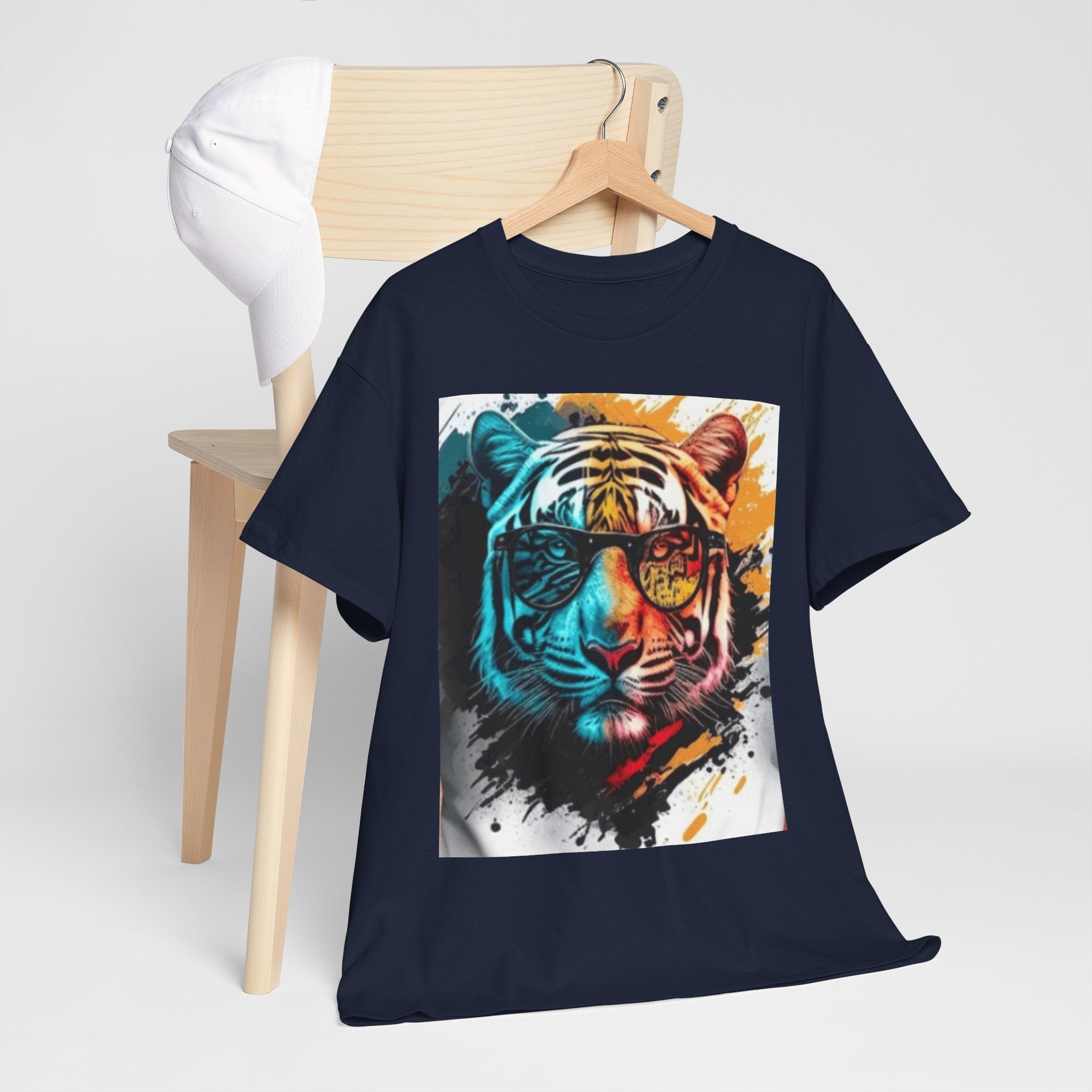 Tiger Portrait T-Shirt — Colorful Abstract Tiger Face Tee