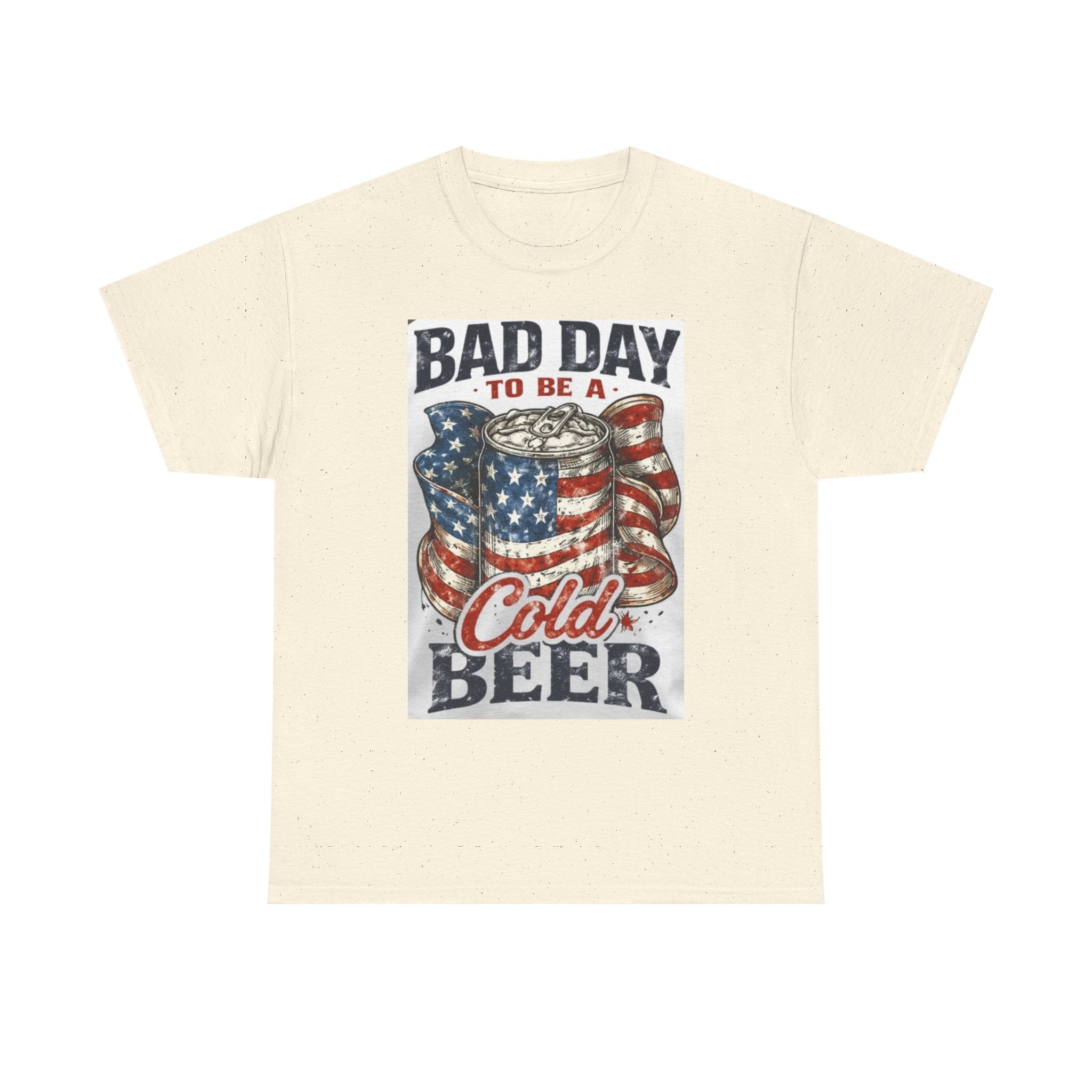 Bad Day to Be a Cold Beer T-Shirt — American Flag Beer Can Graphic Tee