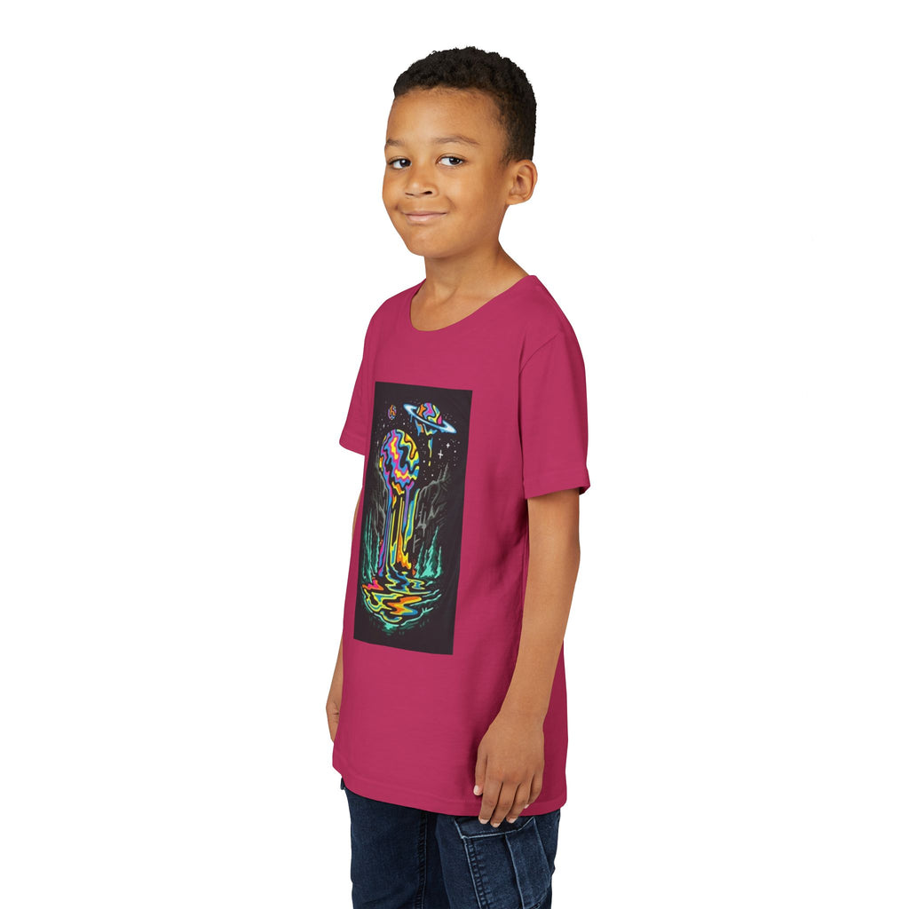 Youth Tee — Neon Drip Planet Space Graphic