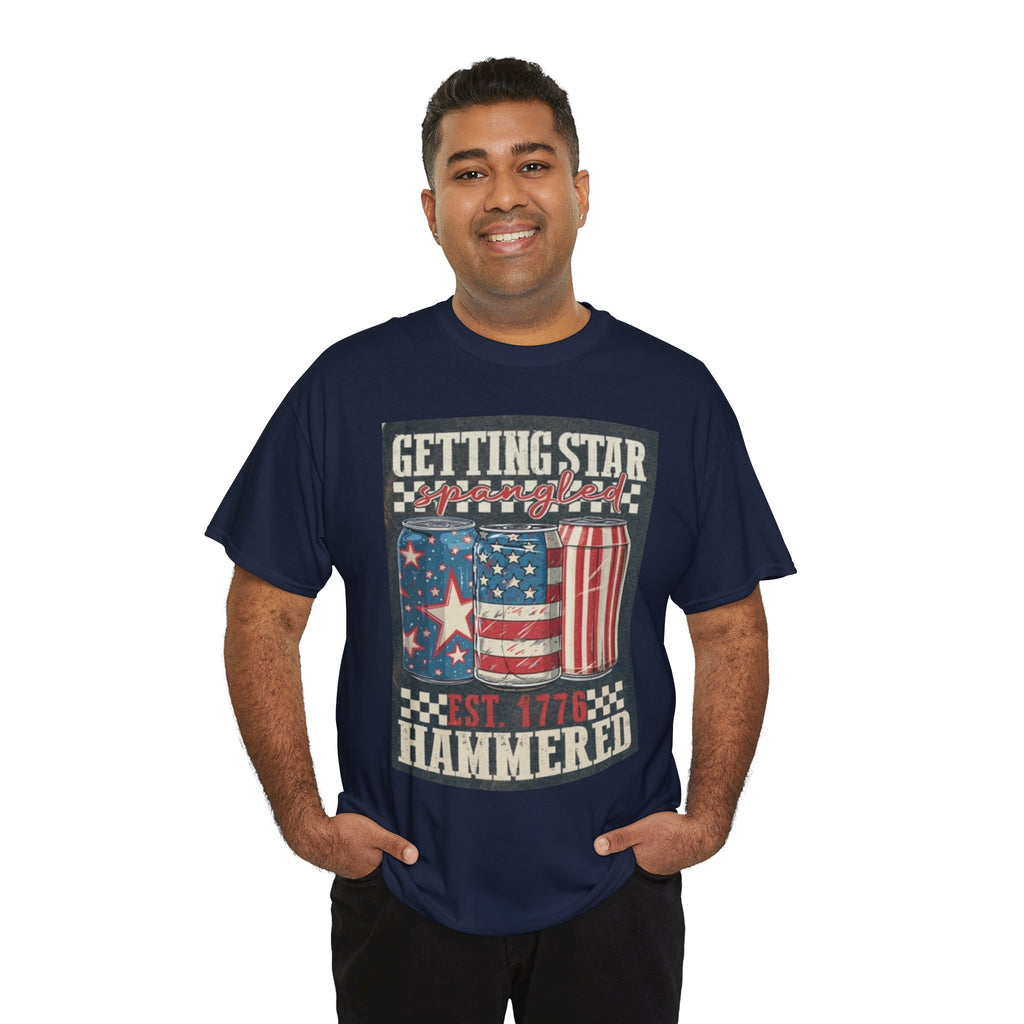 Getting Star Hammered Tee — Patriotic 4th of July Beer Can T-Shirt (Est. 1776)