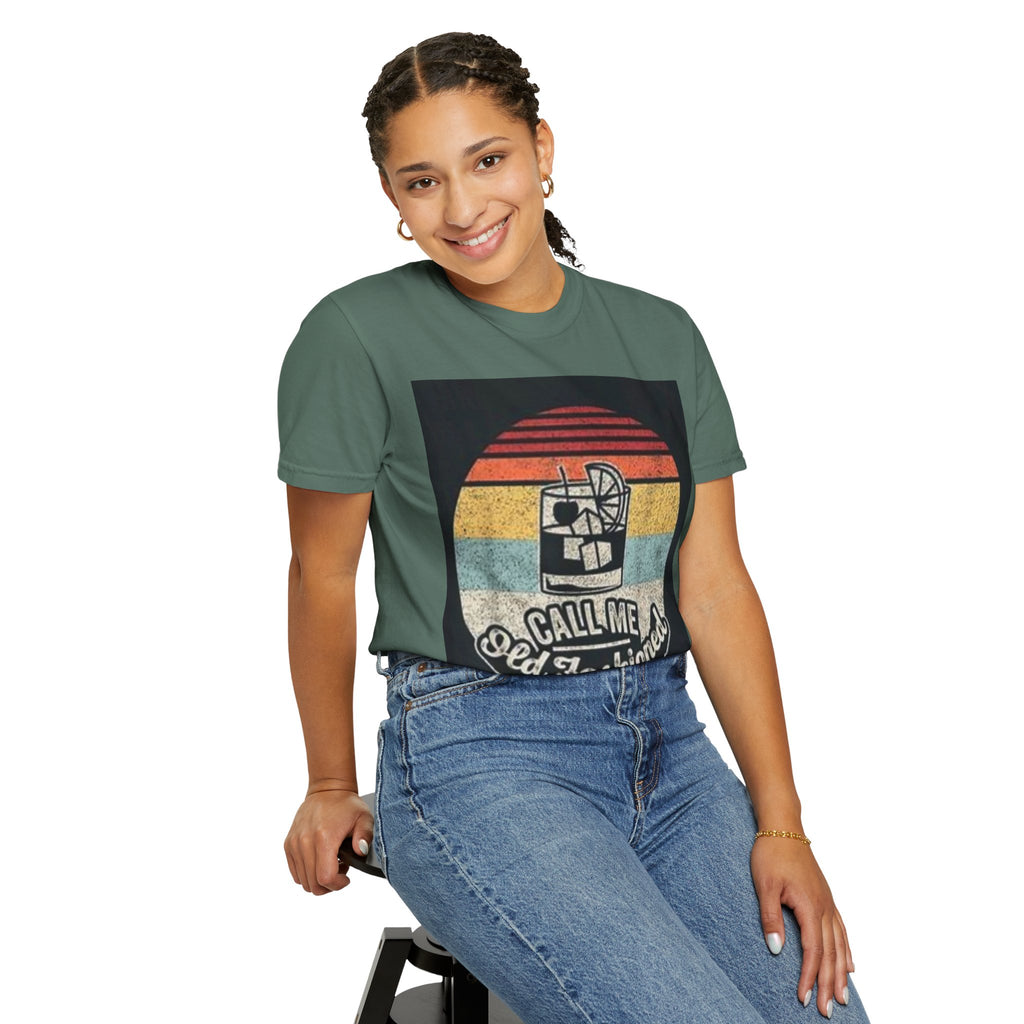 T-Shirt — "Call Me Old Fashioned" Retro Cocktail Graphic Tee
