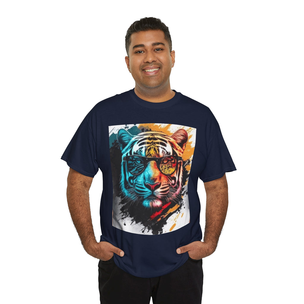 Tiger Portrait T-Shirt — Colorful Abstract Tiger Face Tee