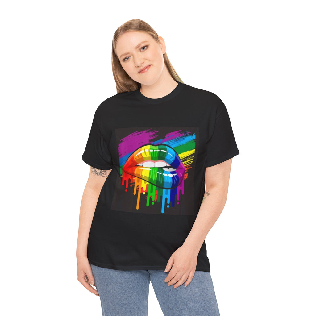 T-Shirt — Rainbow Drip Lips Pride Graphic Tee