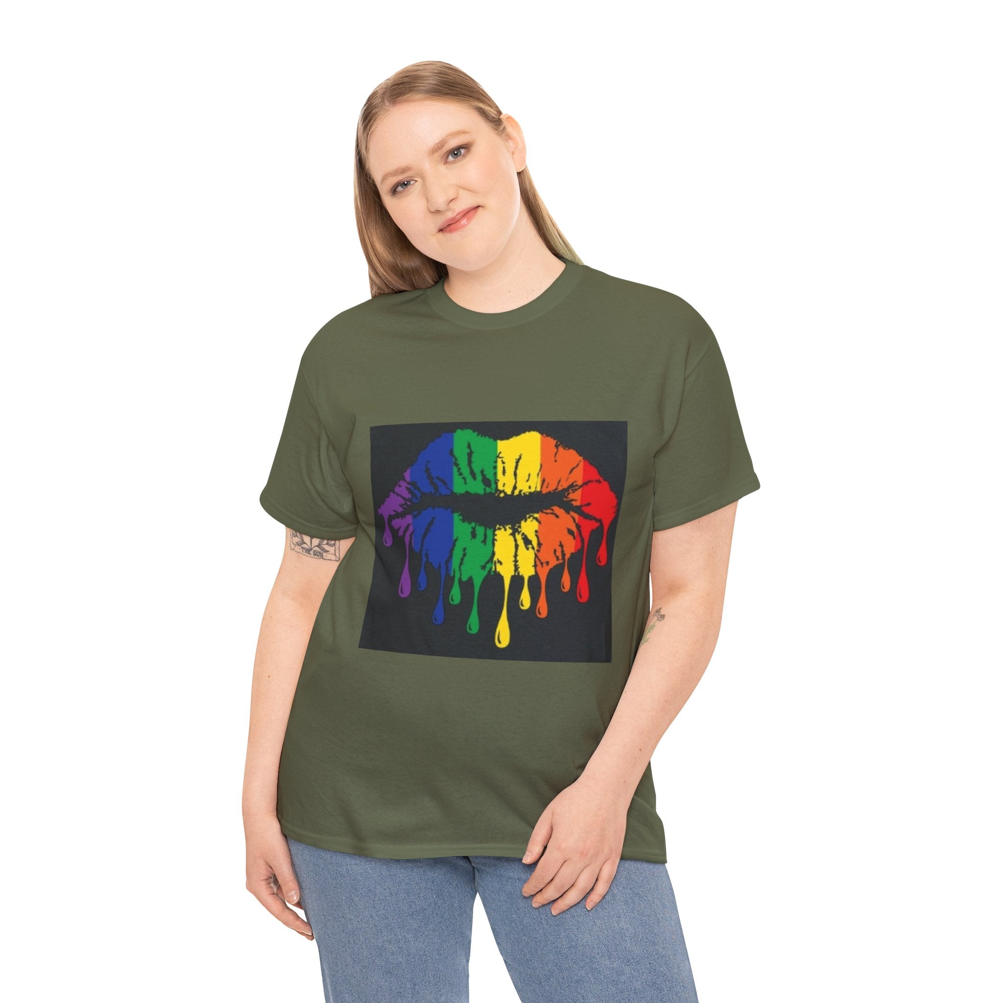Rainbow Drip Kiss T-Shirt – LGBTQ+ Pride Graphic Tee
