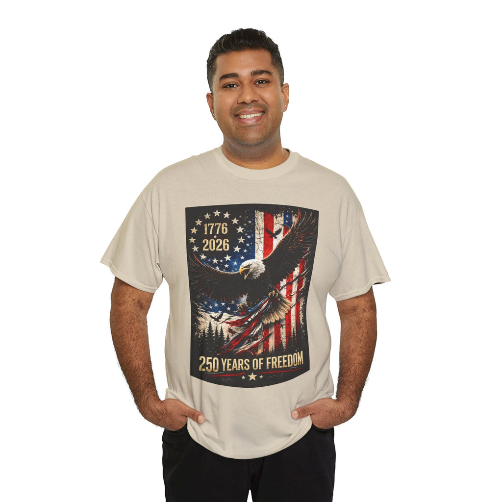 Patriotic Tee — 1776–2026 Bald Eagle "250 Years of Freedom" Shirt