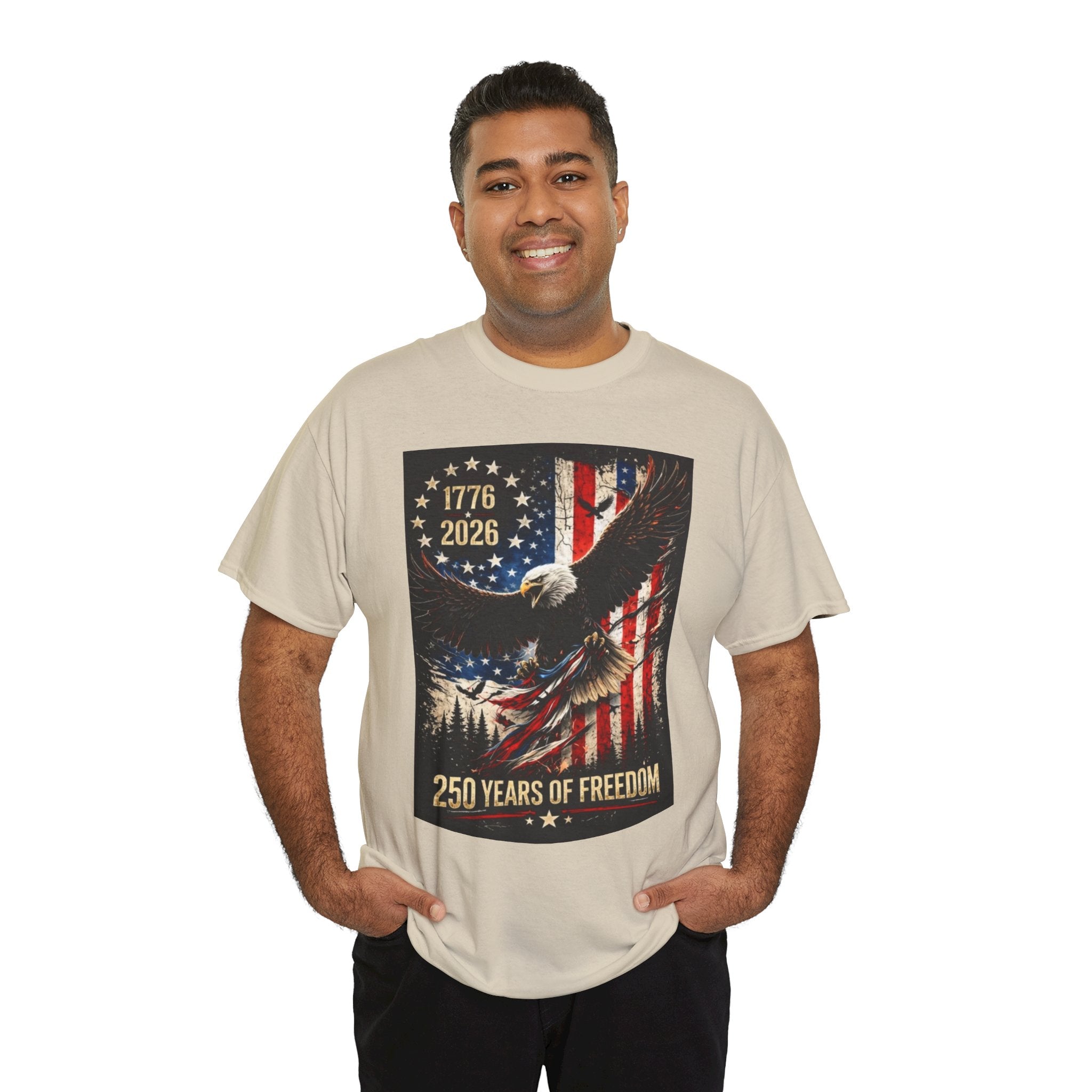 Patriotic Tee — 1776–2026 Bald Eagle "250 Years of Freedom" Shirt
