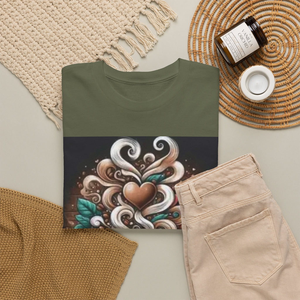 Coffee Cup T-Shirt — Whimsical Steaming Heart Coffee Design