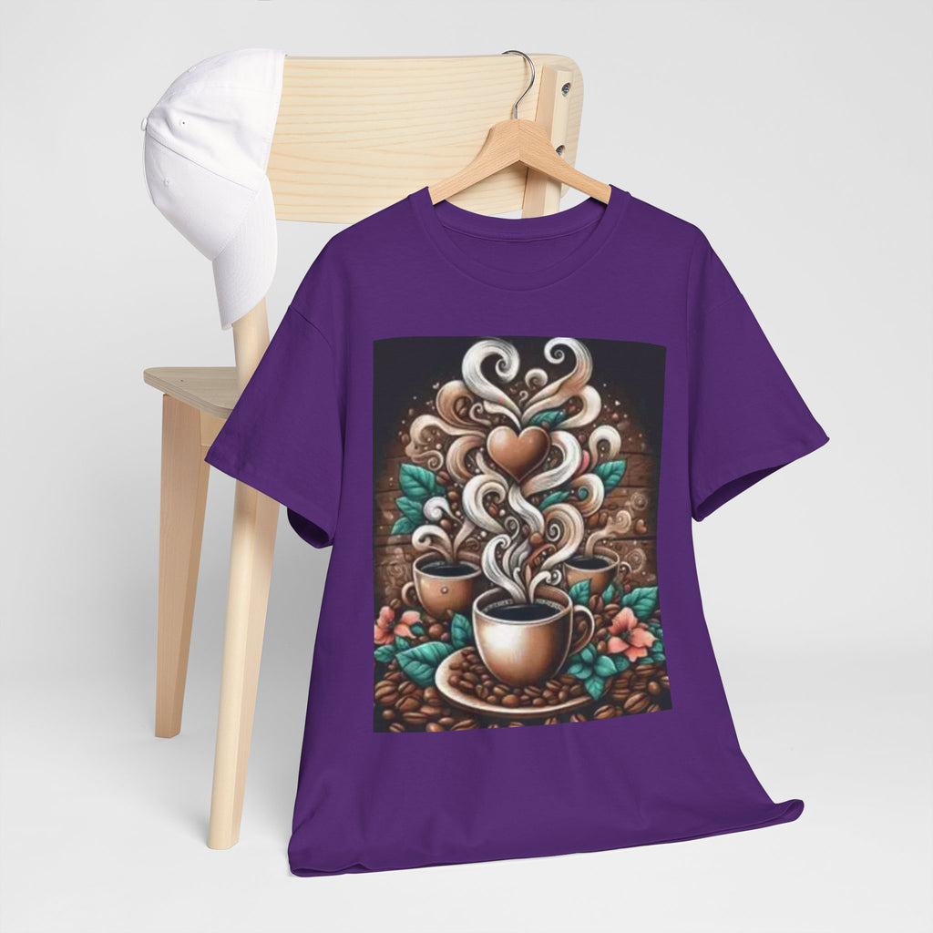 Coffee Cup T-Shirt — Whimsical Steaming Heart Coffee Design