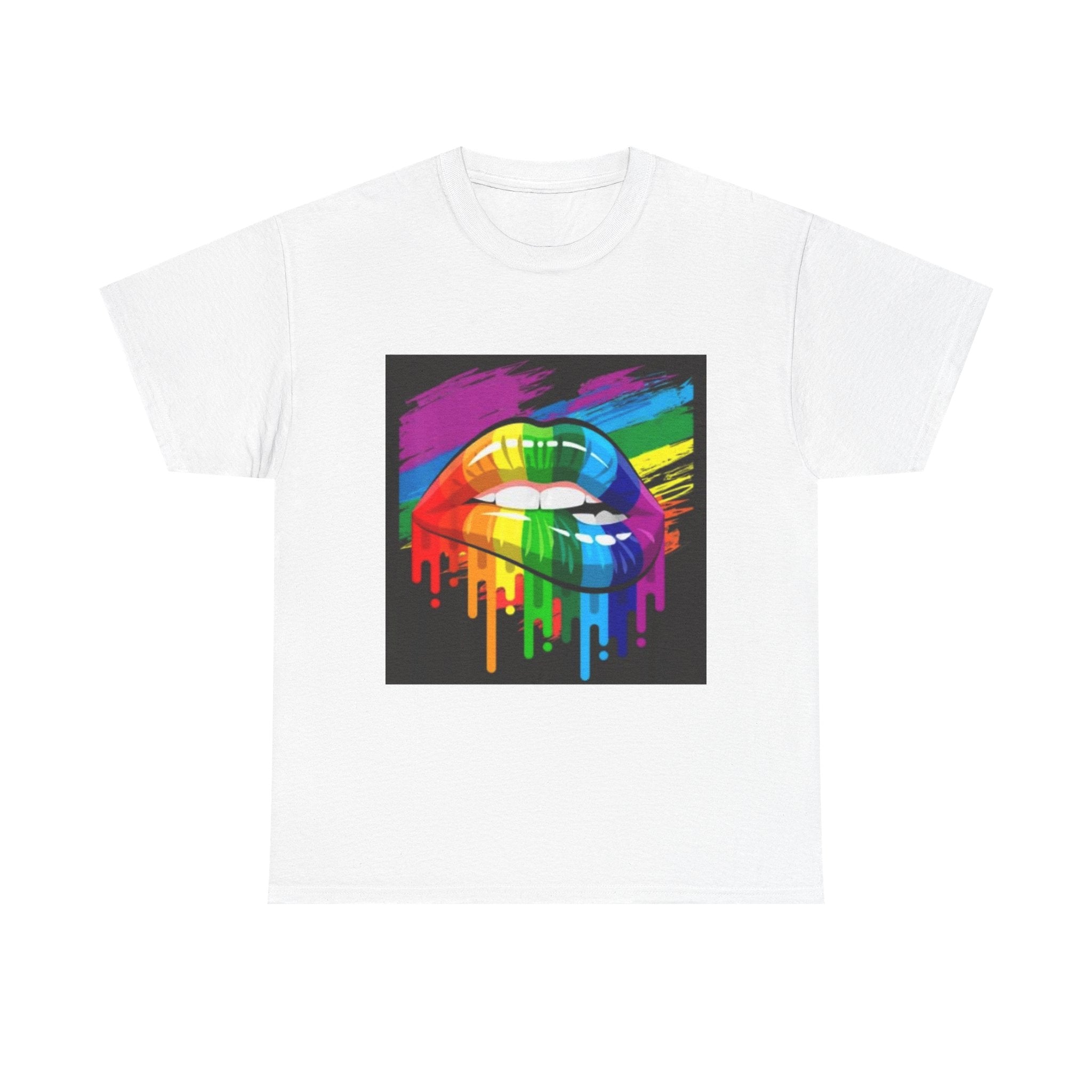 T-Shirt — Rainbow Drip Lips Pride Graphic Tee