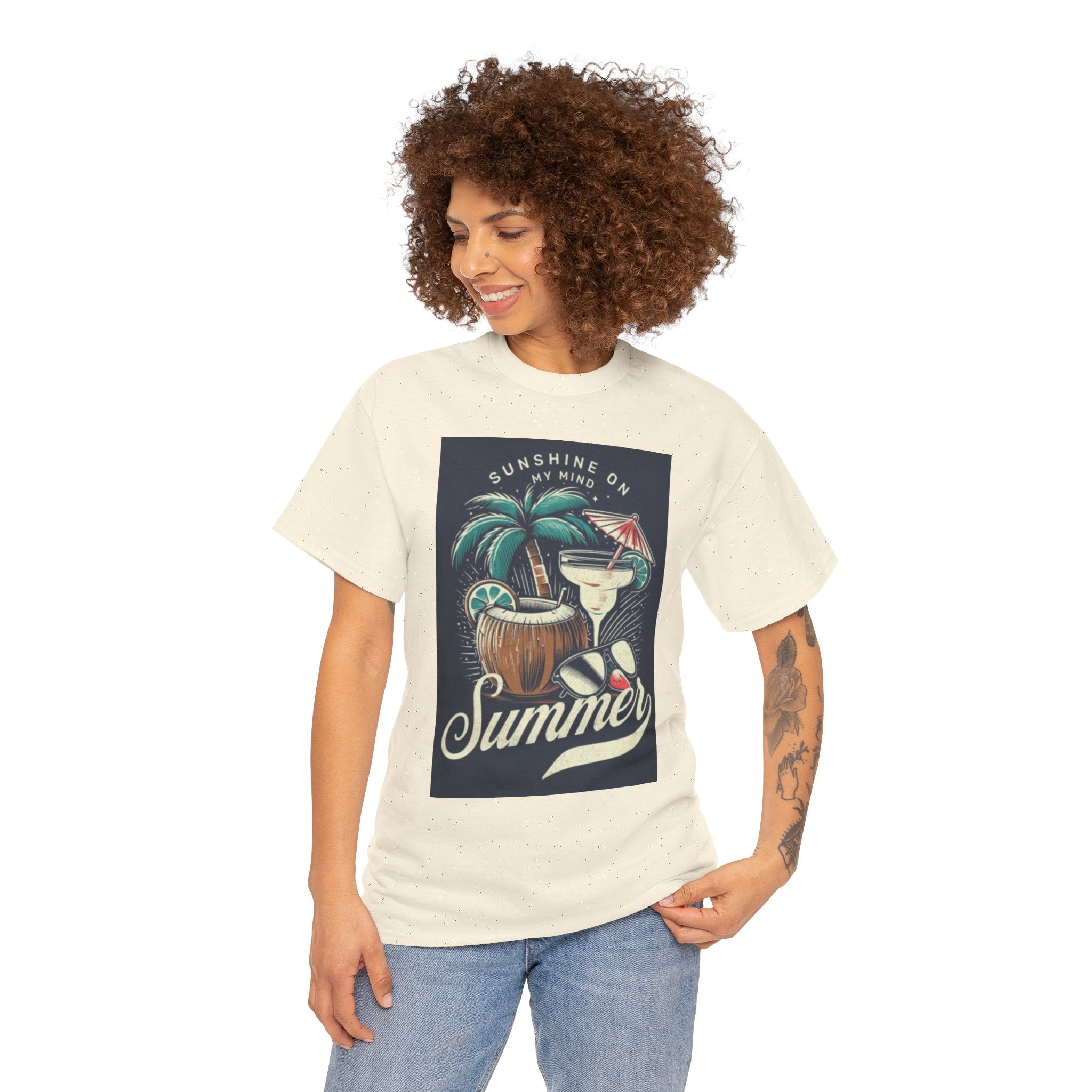 Summer Cocktail Tee — "Sunshine On My Mind" Tropical Beach T-Shirt