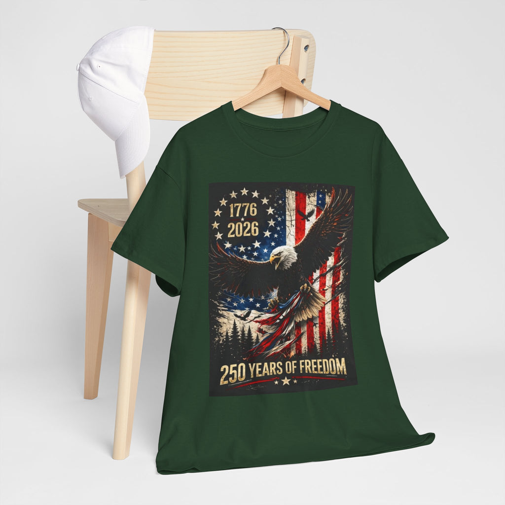 Patriotic Tee — 1776–2026 Bald Eagle "250 Years of Freedom" Shirt