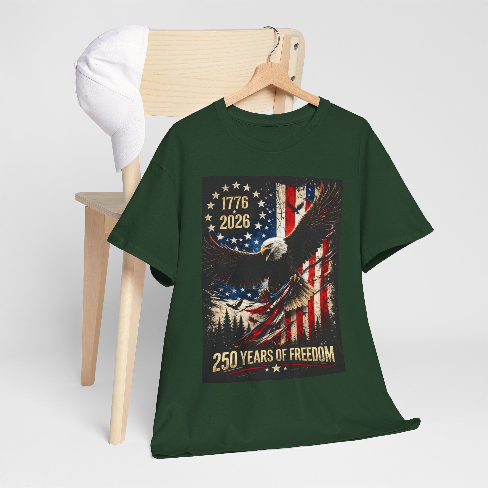 Patriotic Tee — 1776–2026 Bald Eagle "250 Years of Freedom" Shirt