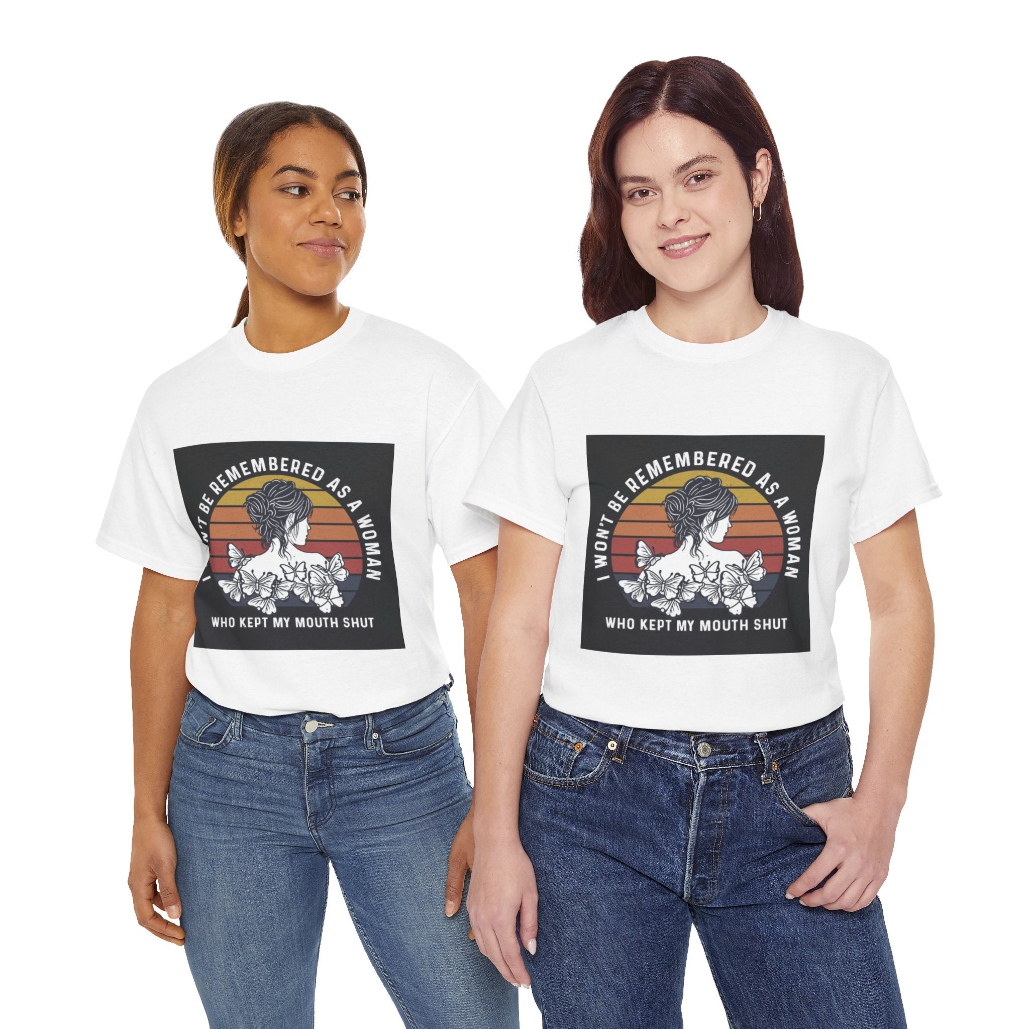 Graphic Tee — "I Won’t Be Remembered As A Woman Who Kept My Mouth Shut" Feminist Retro Floral T-Shirt