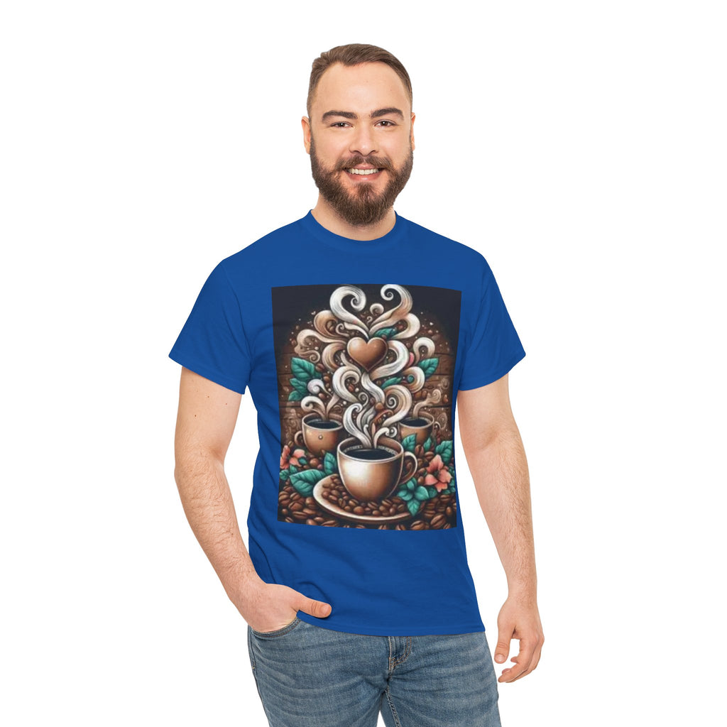 Coffee Cup T-Shirt — Whimsical Steaming Heart Coffee Design