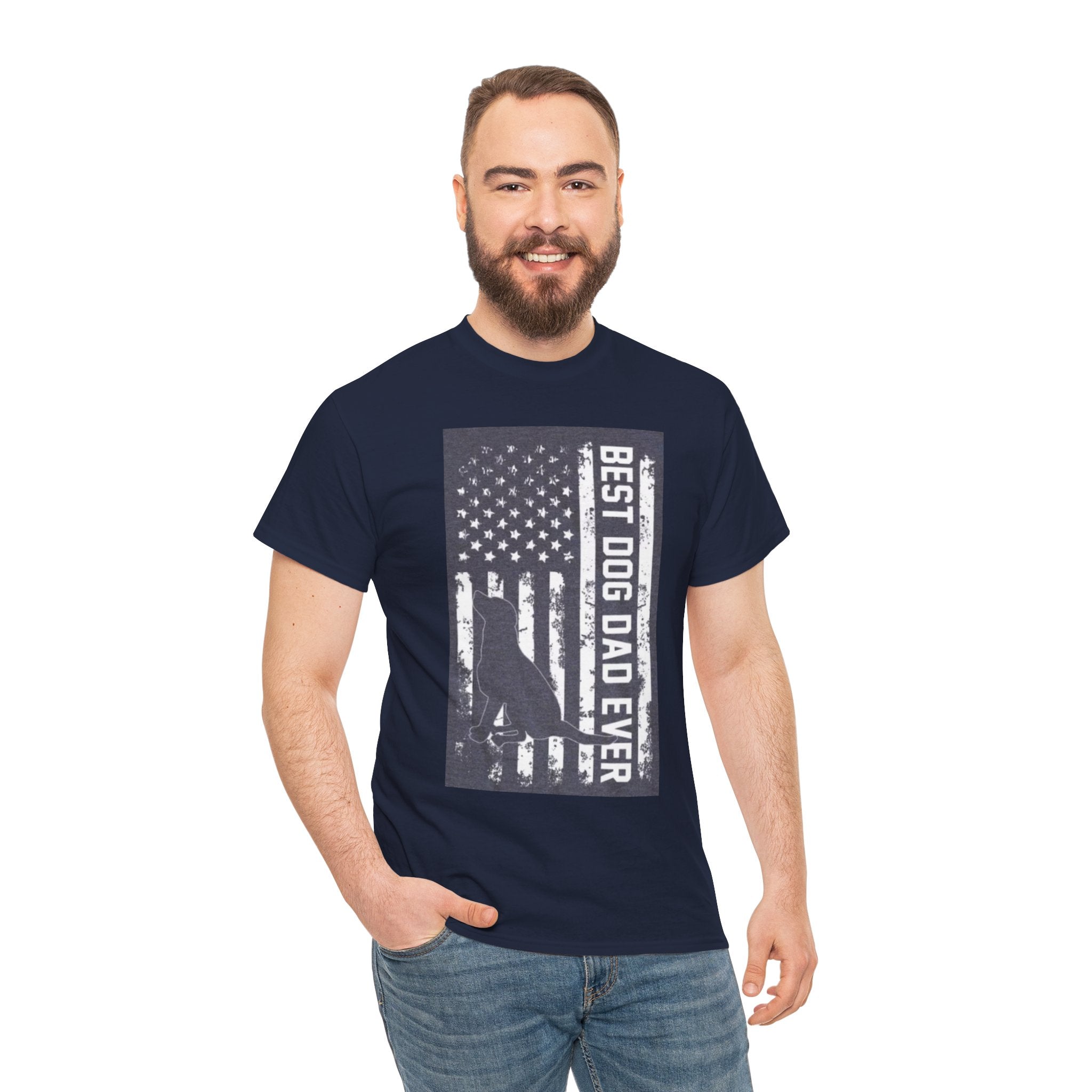 Best Dog Dad Ever T-Shirt – Patriotic American Flag Dog Dad Tee