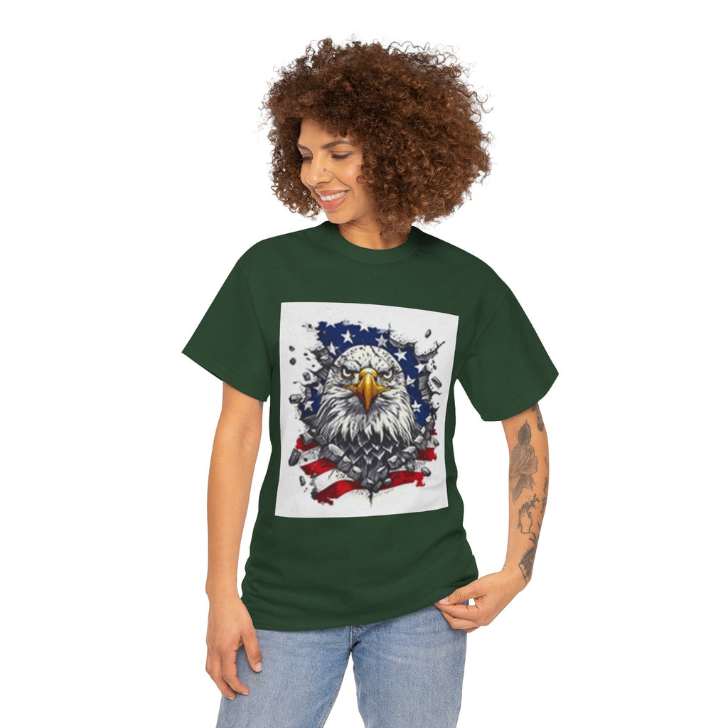 Eagle American Flag T-Shirt — Patriotic Bald Eagle Graphic Tee for 4th of July