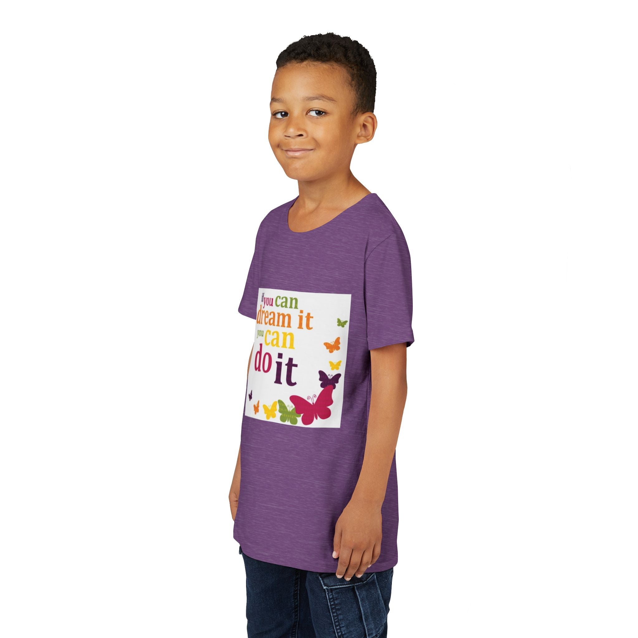 Youth Tee – "If You Can Dream It You Can Do It" Colorful Butterfly Inspirational Shirt